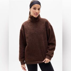 NEW! Athleta Forever Fleece Cloud 1/4 Zip in Woodland Boucle Size M